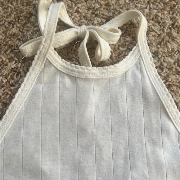 🔥4/$10 American Eagle Outfitters White Halter Tank Top - Picture 3 of 5